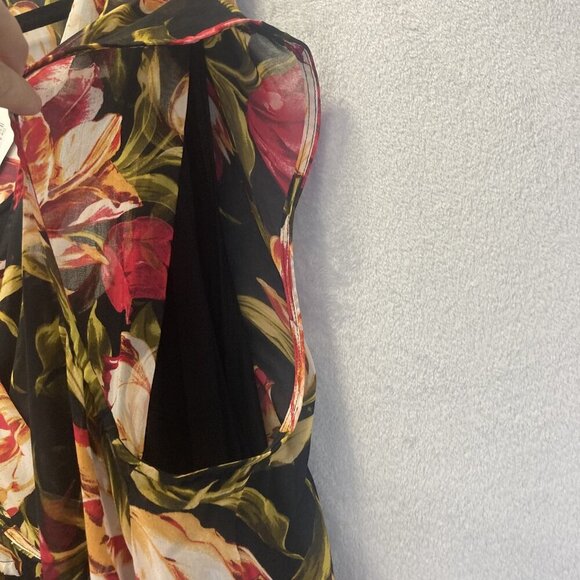 NWT Marybelle Sadie Dress Womens 4X Floral Sleeveless Chiffon Dark Romantic Knee - Picture 11 of 16